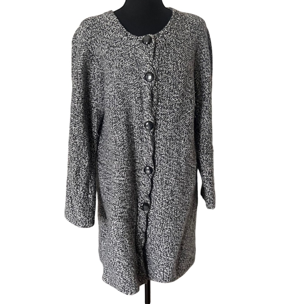 Talbots Woman Vintage Marled Lambswool Angora Cashmere Long‎ Cardigan 1X
